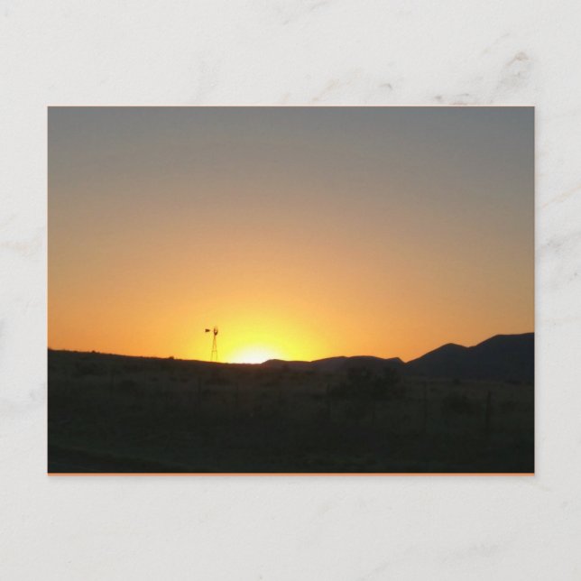 Carte Postale coucher de soleil au Texas (Devant)