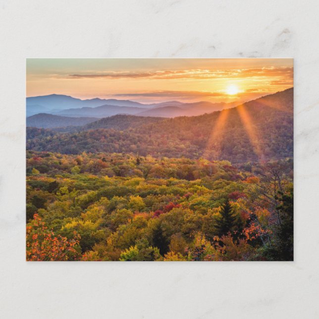Carte Postale Coucher de soleil automnal depuis Beacon Heights (Devant)