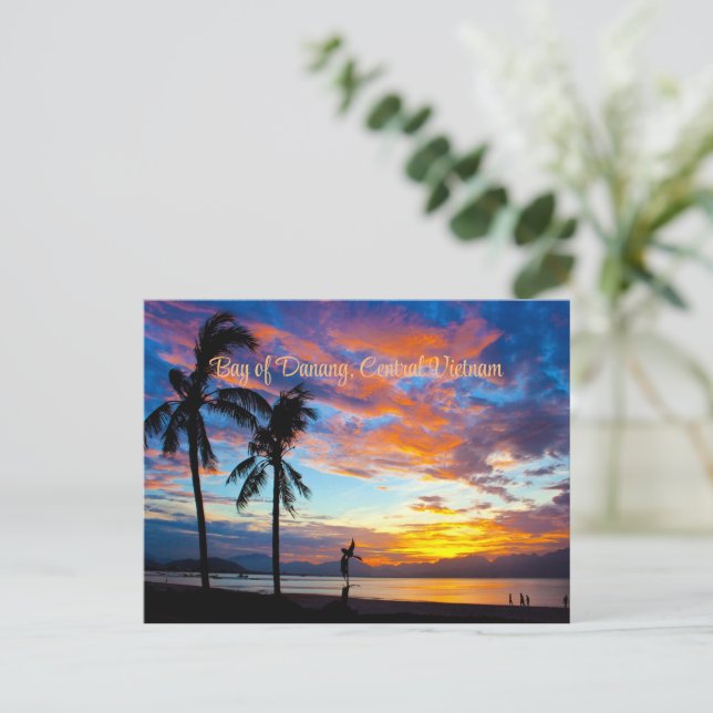 Carte Postale Coucher de soleil, Baie de Danang, Viêt-nam du cen (Debout devant)
