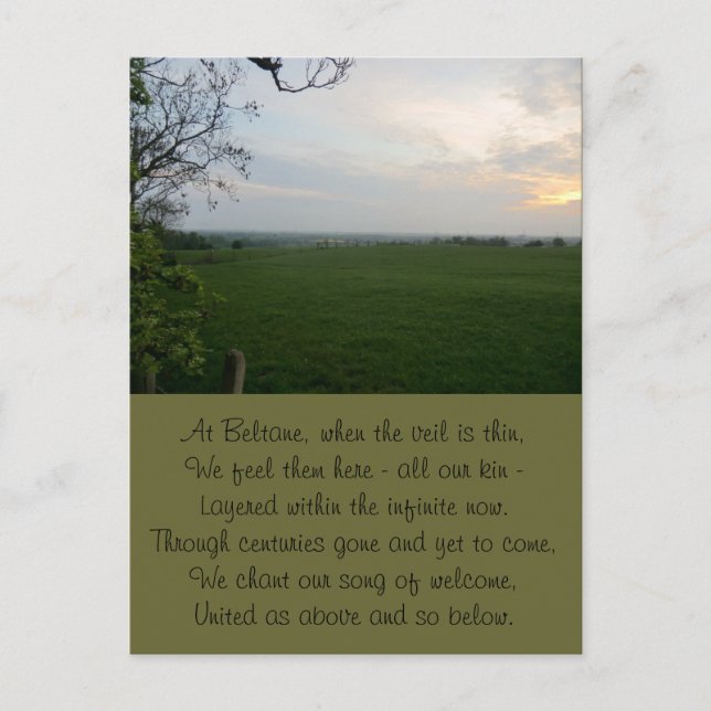 Carte Postale Coucher de soleil Beltane intemporel (Devant)