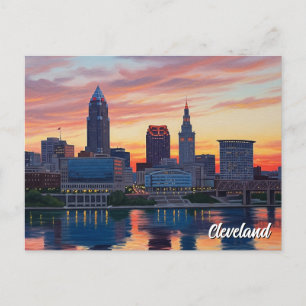 Carte Postale Coucher de soleil Cleveland Ohio Skyline