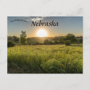 Carte Postale Coucher de soleil dans la prairie à Omaha Nebraska