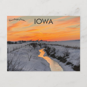 Carte Postale Coucher de soleil dans le comté de Johnson Iowa Ét