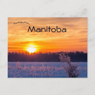 Carte Postale Coucher de soleil dans le lac Audy Manitoba