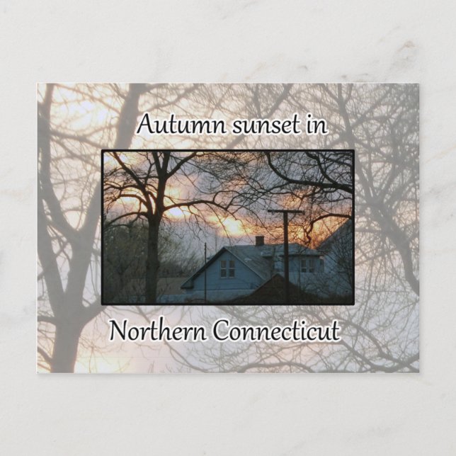 Carte Postale Coucher de soleil d'automne dans le nord du Connec (Devant)