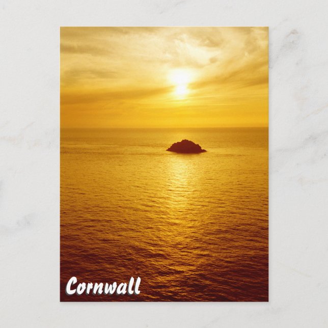 Carte Postale coucher de soleil de Cornwall (Devant)