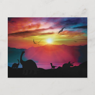 Carte Postale Coucher de soleil de Dinosaur
