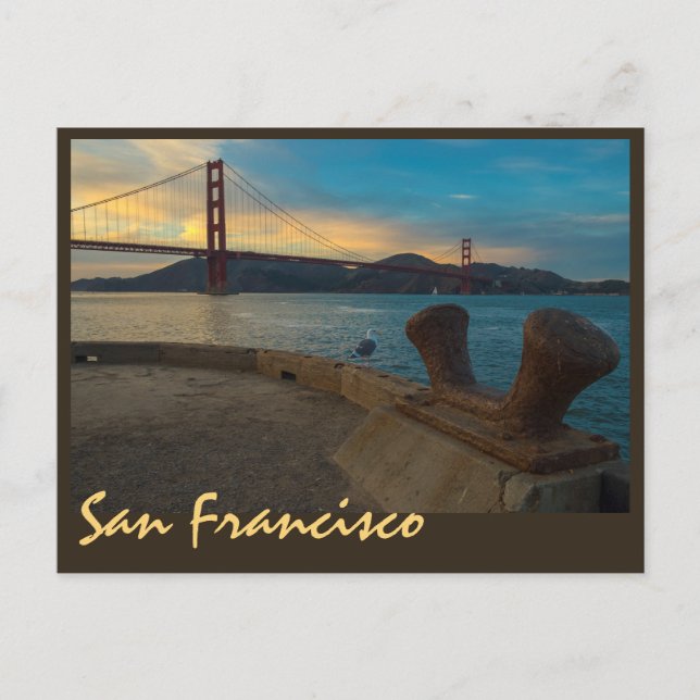 Carte Postale Coucher de soleil de Golden Gate (Devant)