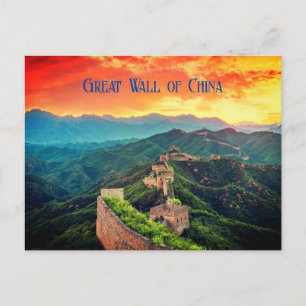 Carte Postale Coucher de soleil de la Grande Muraille de Chine s