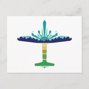 Carte Postale coucher de soleil de la ligne aérienne dc 6