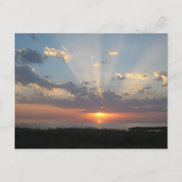 Carte Postale Coucher de soleil de la mer Baltique avec rayons d