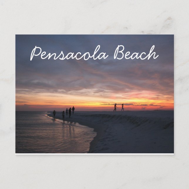 Carte Postale Coucher de soleil de la plage de Pensacola (Devant)