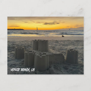 Carte Postale Coucher de soleil de l'heure d'or - Venice Beach, 