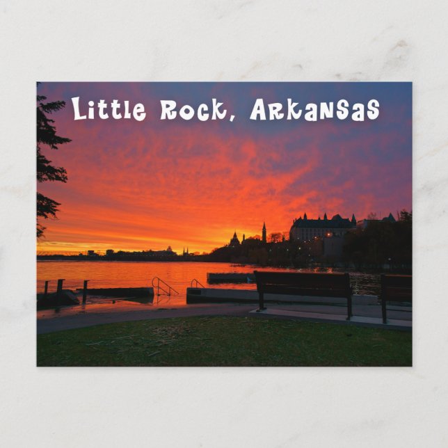 Carte Postale Coucher de soleil de Little Rock Arkansas (Devant)