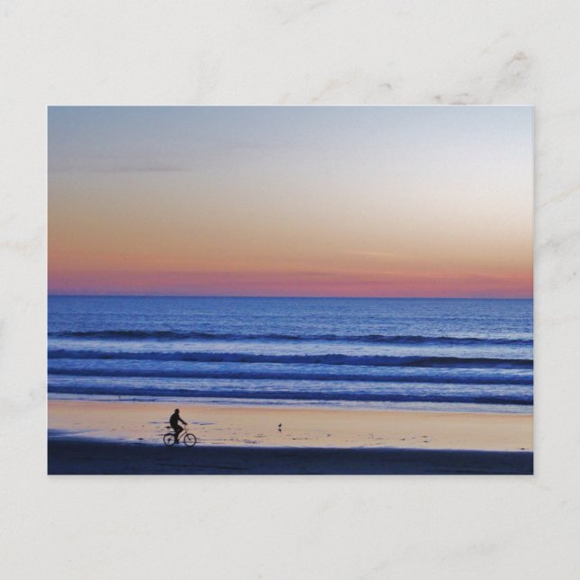 Carte Postale Coucher de soleil de père Noël Cruz Beach Crusier. (Devant)