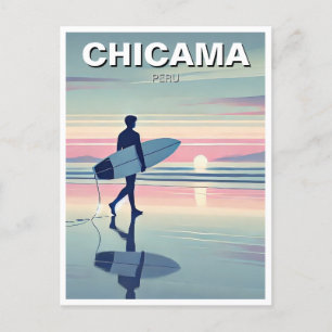 Carte Postale Coucher de soleil de surf moderne Chicama Pérou