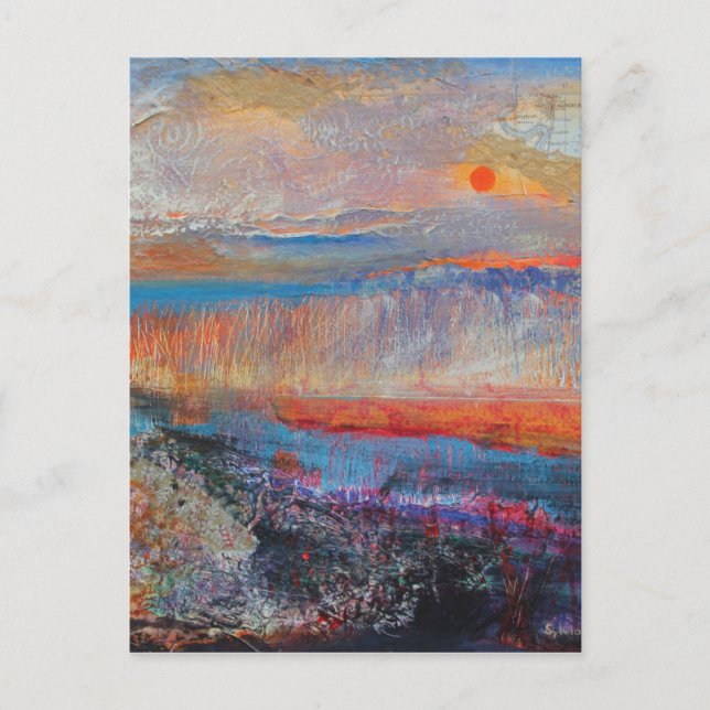 Carte Postale Coucher de soleil des marais 2013 (Devant)