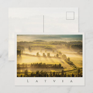 Carte Postale Coucher de soleil doré sur Vidzeme, Lettonie