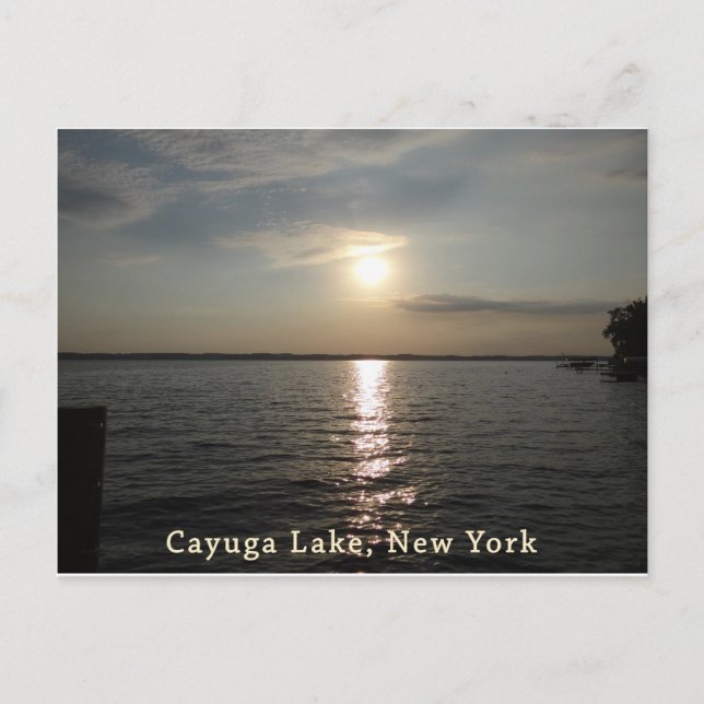 Carte Postale Coucher de soleil du lac Cayuga (Devant)