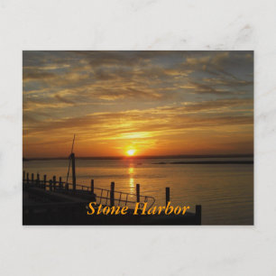 Carte Postale Coucher de soleil du port de pierre
