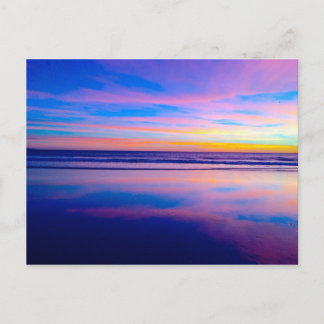 Carte Postale Coucher de soleil du rêve bleu, Père Noël Monica