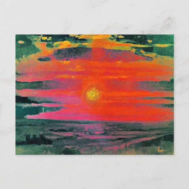 Carte Postale Coucher de soleil en hiver, oeuvre d'Arkhip Kuindz (Devant)