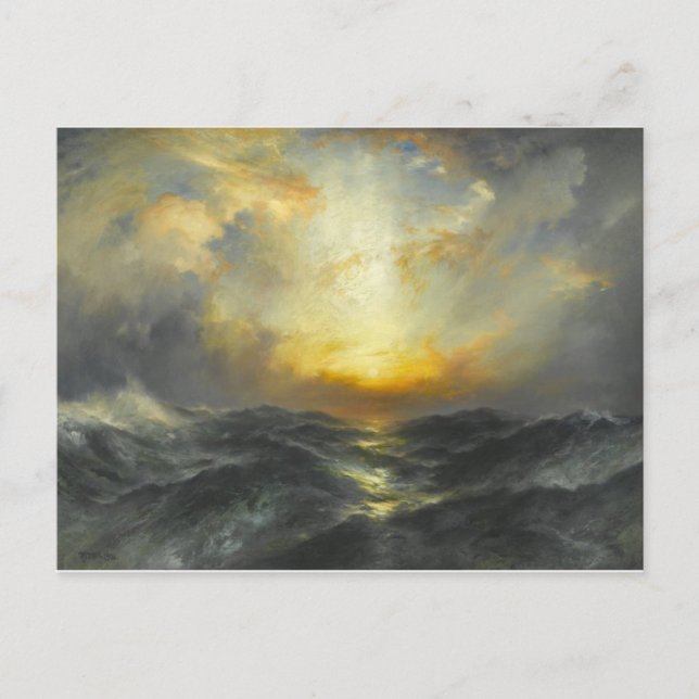 Carte Postale Coucher de soleil en mer - 1906 (Devant)