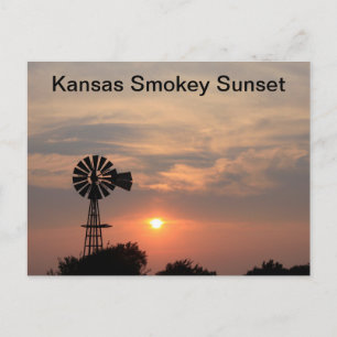 Carte Postale Coucher de soleil enfumé du Kansas
