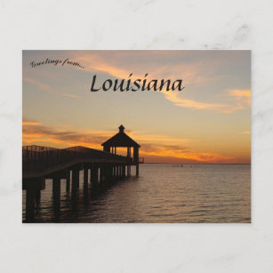 Carte Postale Coucher de soleil et Gazebo en Louisiane