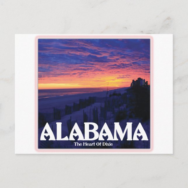 Carte Postale Coucher de soleil foncé de l'Alabama (Devant)