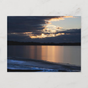 Carte postale Coucher de soleil hivernal du fleuve