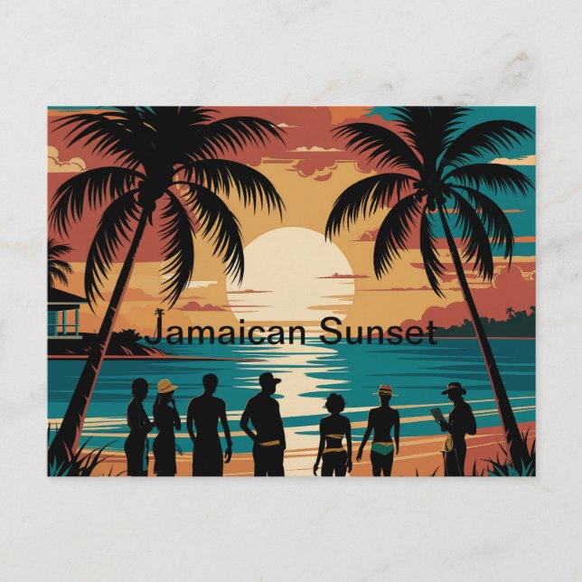 Carte Postale Coucher de soleil jamaïcain (Devant)