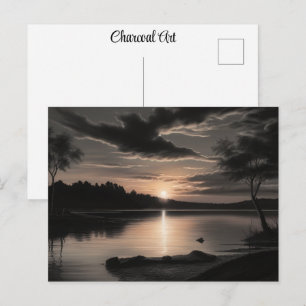 Carte Postale Coucher de soleil Lever de soleil Lac vitreux Dess