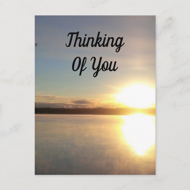 Carte Postale Coucher de soleil lumineux qui vous pense (Devant)