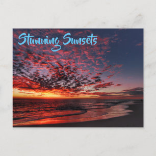 Carte Postale Coucher de soleil magnifique sur la plage tropical