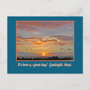 CARTE POSTALE COUCHER DE SOLEIL MAUI/FIN D'UNE AUTRE GRANDE JOUR