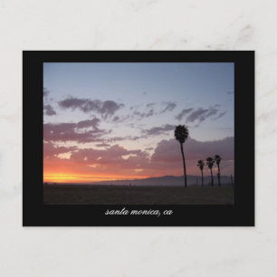 Carte Postale coucher de soleil : père Noël monica, ca