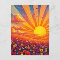 Coucher De Soleil Radieux Sur Un Paysage Whimsical