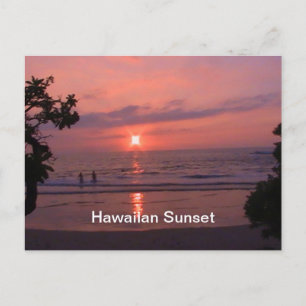 Carte Postale Coucher de soleil romantique sur l'océan hawaïen