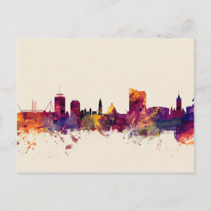 Carte Postale Coucher de soleil sur Cardiff au pays de Galles