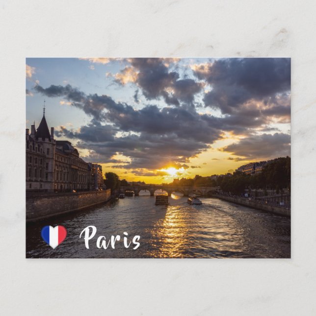 Carte Postale Coucher de soleil sur Conciergerie - Paris, France (Devant)