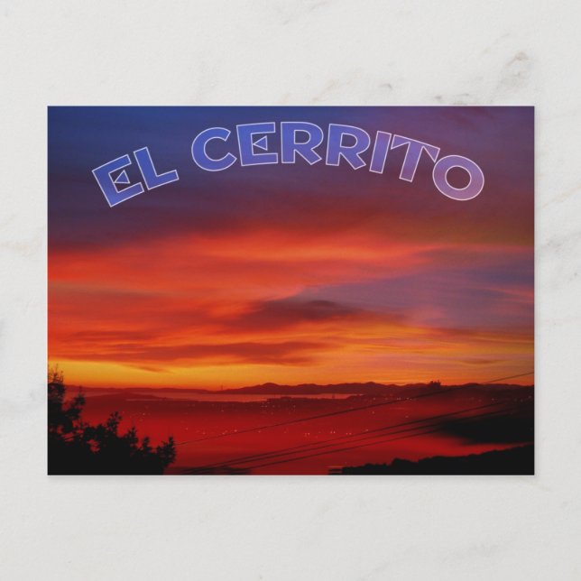 Carte Postale Coucher de soleil sur El Cerrito, Californie - car (Devant)
