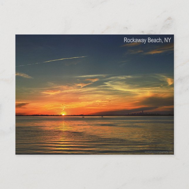 Carte Postale Coucher de soleil sur Jamaica Bay à Rocaway (Devant)