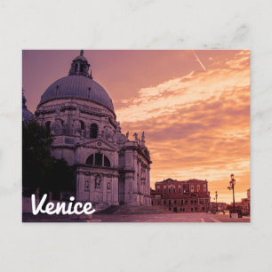 Carte Postale Coucher de soleil sur la basilique de Venise