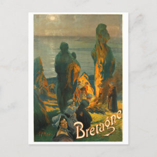 Carte Postale Coucher de soleil sur la côte bretonne, France