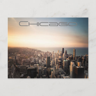 Carte Postale Coucher de soleil sur la ligne aérienne de Chicago