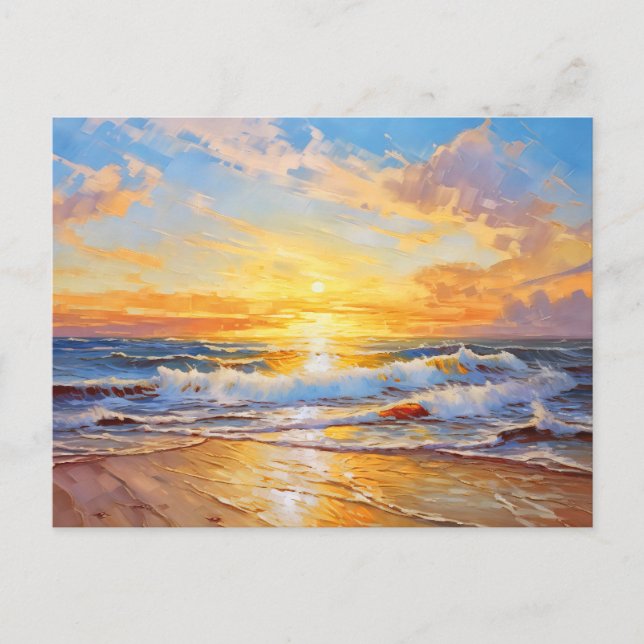 Carte Postale Coucher de soleil sur la mer Baltique (Devant)