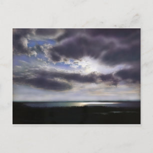 Carte Postale Coucher de soleil sur la peinture d'aquarelle du l