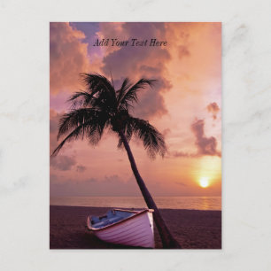 Carte Postale Coucher de soleil sur la plage foncée personnalisé