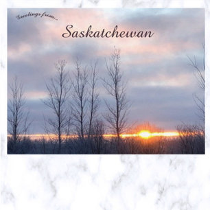 Carte Postale Coucher de soleil sur la rivière Archevy Saskatche